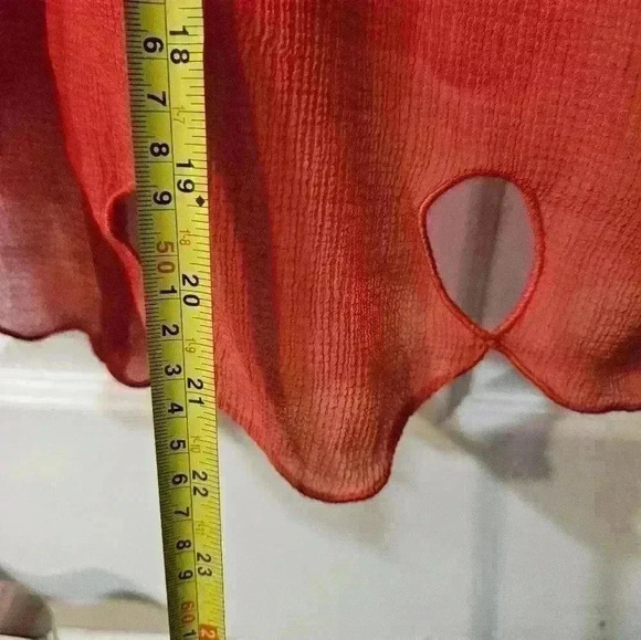 See by Chloe Women's Brown Feminine Scalloped Georgette Top - Picture 7 of 7